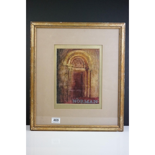 469 - Early 20th century, an interesting pencil and oil architectural study of a doorway, inscribed ' Norm... 