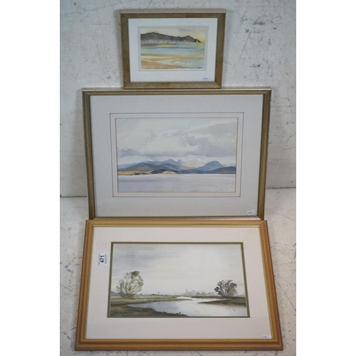 471 - Three 20th century Landscape Watercolours by Caroline Hope, John Constable Reeve and Paul Phillips, ... 