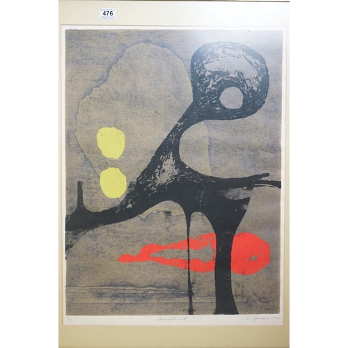 476 - Mid century Signed Limited Edition Abstract Etching titled ' Recaptured ' signed C. Gorelon ?? 1970,... 