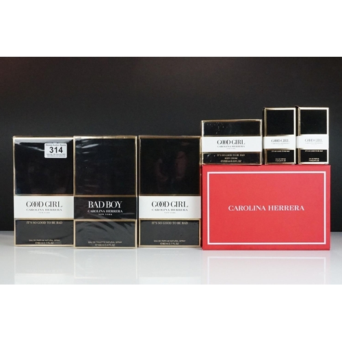 314 - A collection of Carolina Herrera from the 'Good Girl' and 'Bad Boy' range to include eau de toilette... 