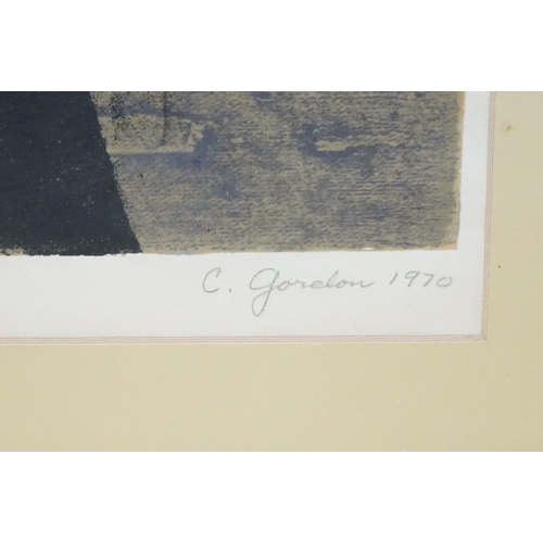 476 - Mid century Signed Limited Edition Abstract Etching titled ' Recaptured ' signed C. Gorelon ?? 1970,... 