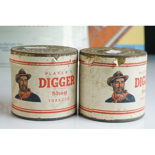 318 - A small group of tobacco related collectables to include a group of four Digger shag tobacco tins an... 