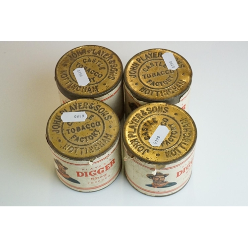 318 - A small group of tobacco related collectables to include a group of four Digger shag tobacco tins an... 