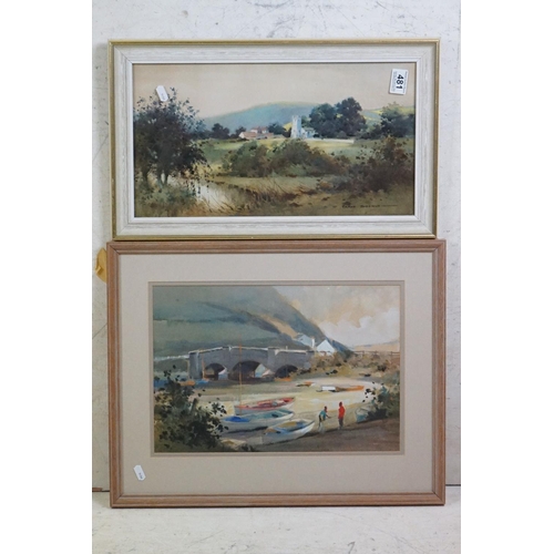 481 - Frank Duffield (Bristol Savages 1901 - 1982) Watercolour of Seaton, Devon (unsigned but written deta... 