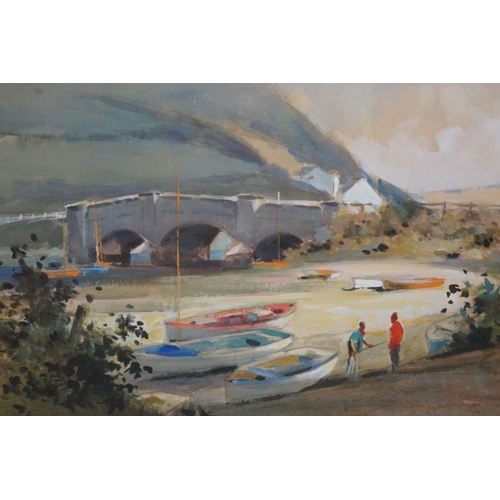 481 - Frank Duffield (Bristol Savages 1901 - 1982) Watercolour of Seaton, Devon (unsigned but written deta... 