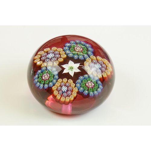 60 - Nine Perthshire glass paperweights to include 5 x boxed ltd edn examples (Wild Pansy Weight with CoA... 