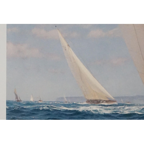 494 - Steven Dews (British b.1949) Signed Limited Edition Print titled to verso ' Endeavour and Valsheda r... 