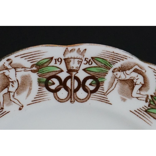 66 - Olympics Memorabilia - Roslyn China tea plate commemorating the Australian Melbourne 1956 Olympic Ga... 