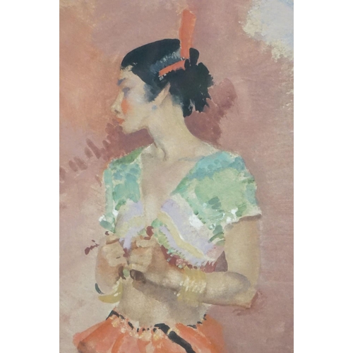 502 - Sir William Russell Flint RA PPRWA RSW (1880-1969) Gouache titled to verso ' Three Models ' circa 19... 