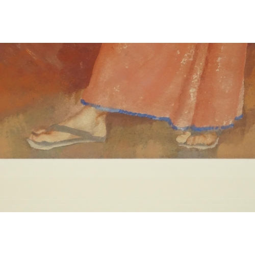 502 - Sir William Russell Flint RA PPRWA RSW (1880-1969) Gouache titled to verso ' Three Models ' circa 19... 