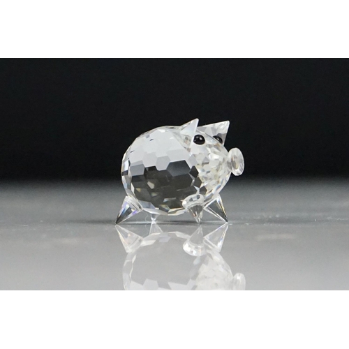 74 - Six Boxed Swarovski Crystal ornaments to include Mini Dachshund (7672), Blowfish (7644), Mini Pig (7... 