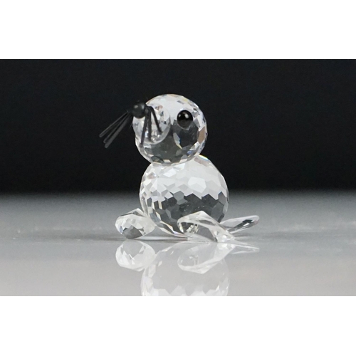 74 - Six Boxed Swarovski Crystal ornaments to include Mini Dachshund (7672), Blowfish (7644), Mini Pig (7... 