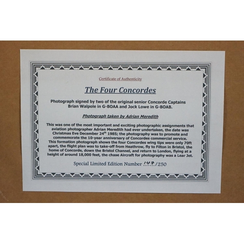 510 - Concorde - Limited Edition Photograph taken by Adrian Meredith titled ' The Four Concordes  signed b... 