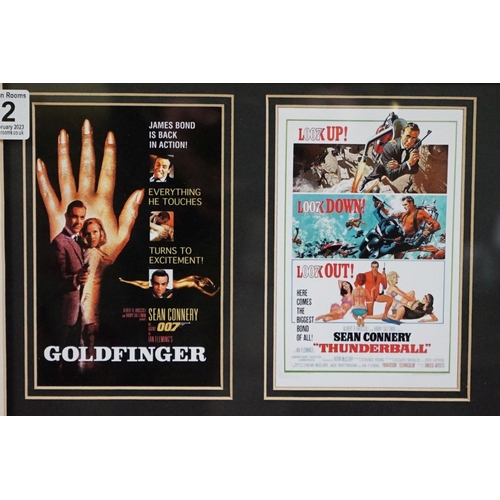 512 - James Bond - Montage of images of Sean Connery and small reproduction James Bond Film Posters togeth... 