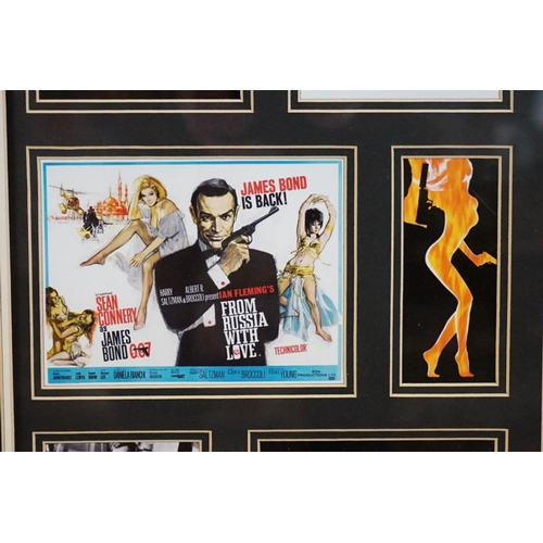 512 - James Bond - Montage of images of Sean Connery and small reproduction James Bond Film Posters togeth... 