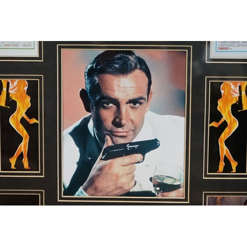 512 - James Bond - Montage of images of Sean Connery and small reproduction James Bond Film Posters togeth... 