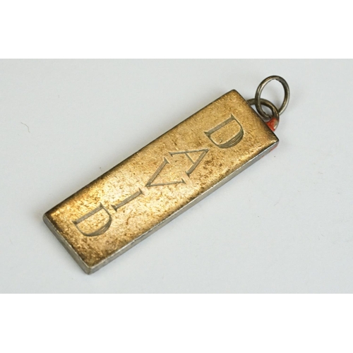 230 - A fully hallmarked sterling silver ingot pendant together with two rings.