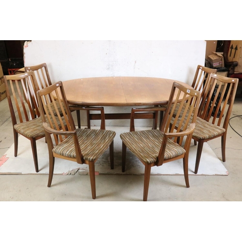 549 - Mid century Retro G-Plan ' Fresco ' Teak Oval extending Dining Table, 161cm long (closed) x 106cm wi... 