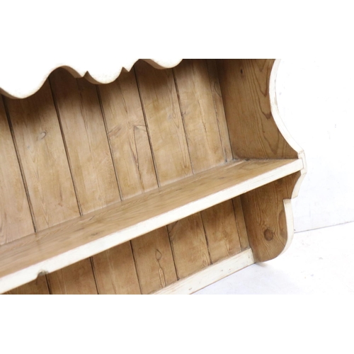 565 - Painted Pine Wall Shelf, 123cm long x 59cm high