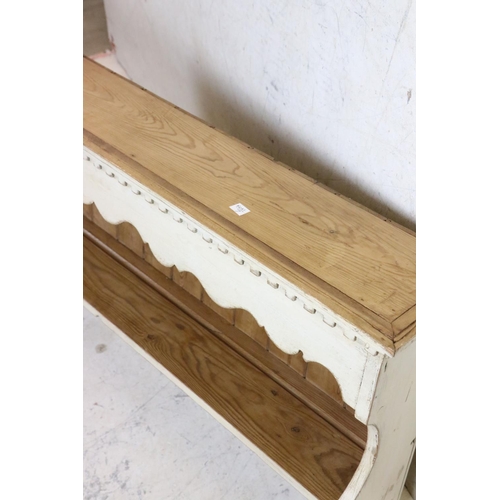 565 - Painted Pine Wall Shelf, 123cm long x 59cm high