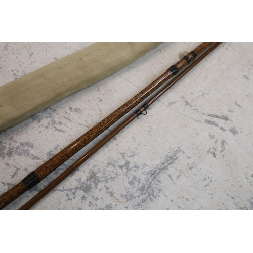 165 - Late 19th / early 20th century Hardy's two section split cane fishing rod, with brass fitting inscri... 