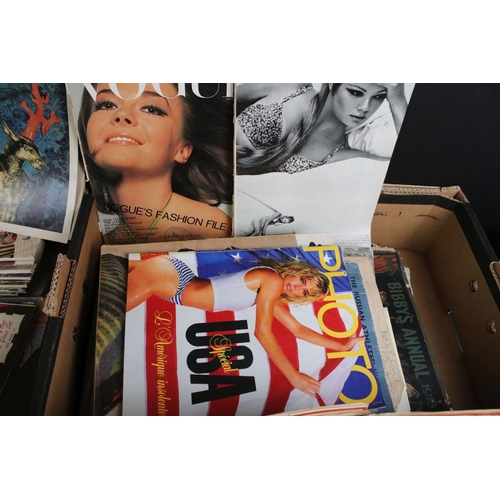 368 - Two Boxes of Vintage Magazines and Sewing Patterns, including some Vogue