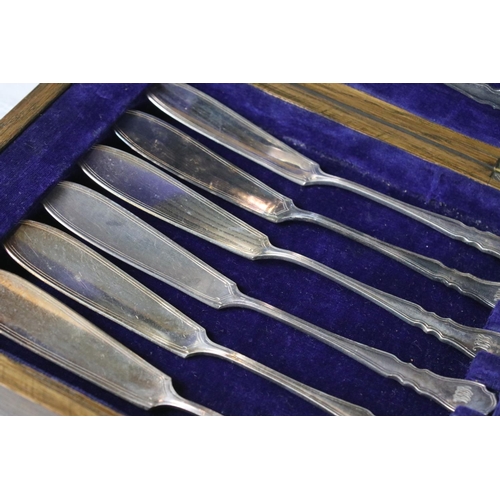 379 - Victorian Cased Set of Four Silver Plated Napkin Rings together with various cased sets of cutlery a... 