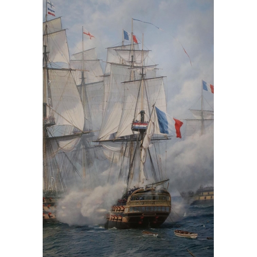 467 - Steven Dews (British b. 1949) Gouttelette Limited Edition Print titled ' Temeraire opens fire, Battl... 