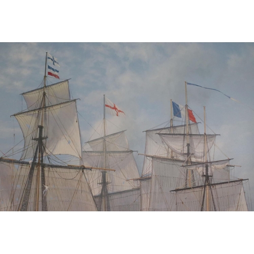 467 - Steven Dews (British b. 1949) Gouttelette Limited Edition Print titled ' Temeraire opens fire, Battl... 