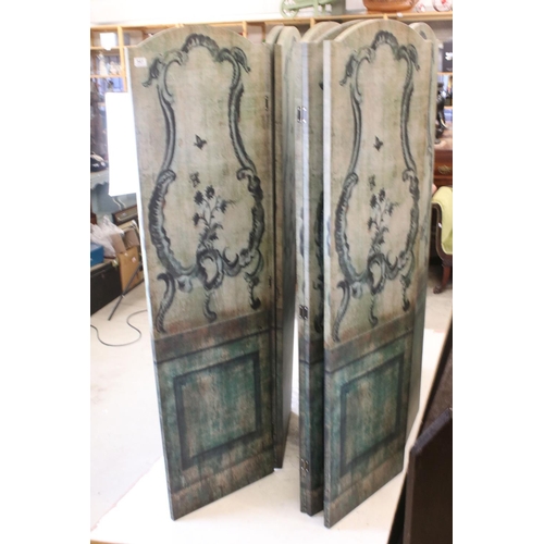 541 - Three 3 Fold Dressing Screens in the 19th century style, each panel 181cm high x 50cm wide together ... 