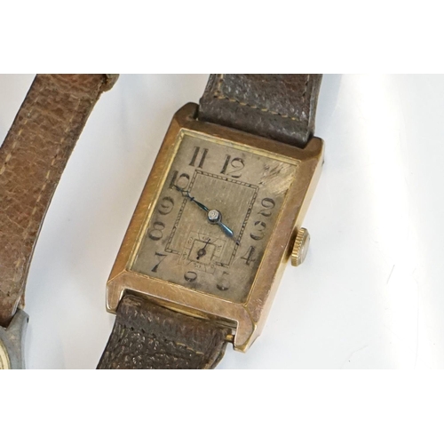 330 - Vintage watches, to include gents Swiss, Memocell Alarm, Services Dispatch Rider, Tank, silver cased... 