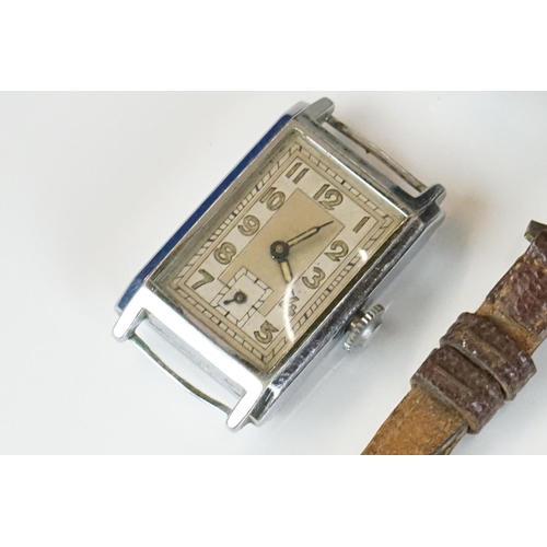 330 - Vintage watches, to include gents Swiss, Memocell Alarm, Services Dispatch Rider, Tank, silver cased... 