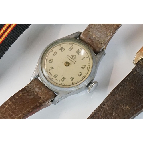 330 - Vintage watches, to include gents Swiss, Memocell Alarm, Services Dispatch Rider, Tank, silver cased... 