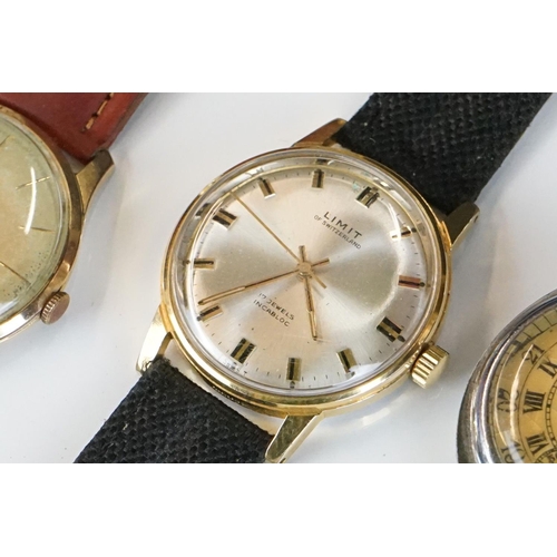 330 - Vintage watches, to include gents Swiss, Memocell Alarm, Services Dispatch Rider, Tank, silver cased... 