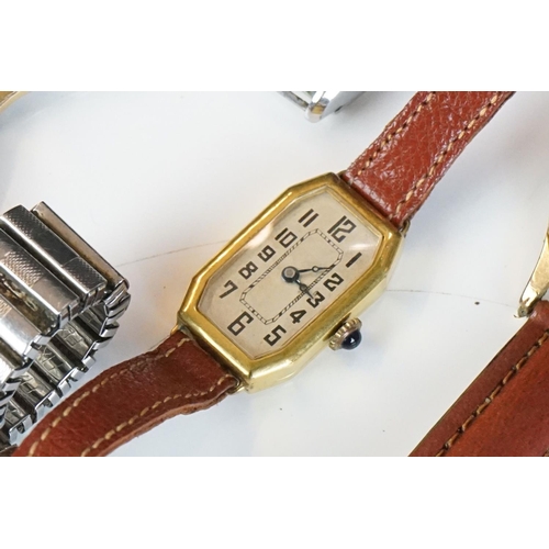 330 - Vintage watches, to include gents Swiss, Memocell Alarm, Services Dispatch Rider, Tank, silver cased... 