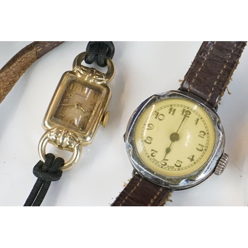 330 - Vintage watches, to include gents Swiss, Memocell Alarm, Services Dispatch Rider, Tank, silver cased... 