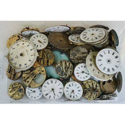 336 - Collection of vintage watch dials and movements, to include ceramic