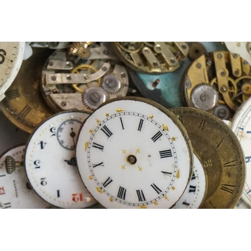 336 - Collection of vintage watch dials and movements, to include ceramic