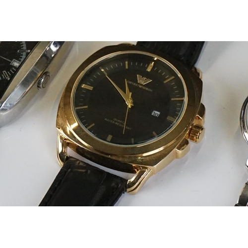 343 - A small collection of vintage and contemporary watches to include Rotary, Timex and Avia examples