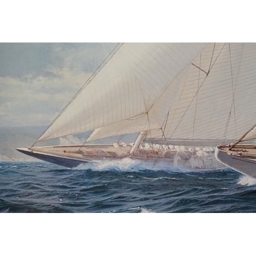 464 - Steven Dews (British b.1949) Signed Limited Edition Print titled ' Ranger and Endeavour II off Rhode... 