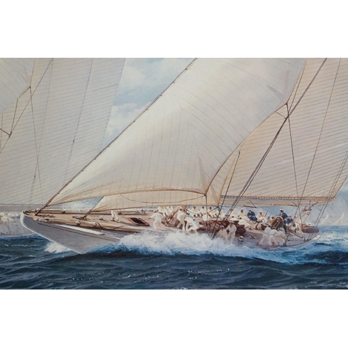 464 - Steven Dews (British b.1949) Signed Limited Edition Print titled ' Ranger and Endeavour II off Rhode... 