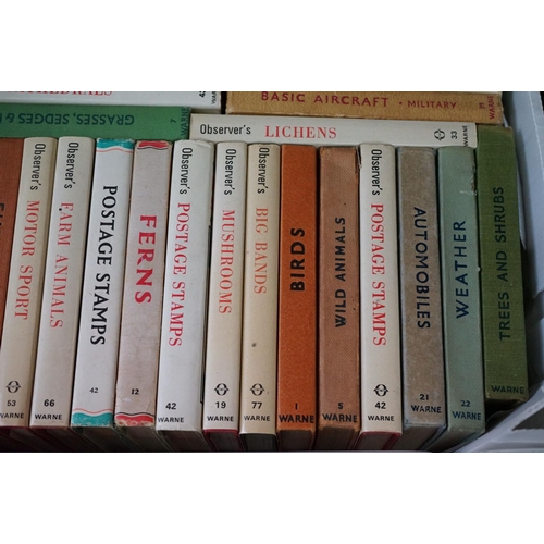 453 - A large collection of approx fifty two Warne Observers books, most with dust jackets,