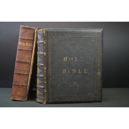 458 - Two antique 19th century family Bibles.