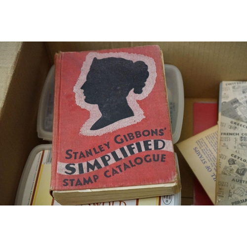 460 - A collection of British and world stamps within albums and loose examples together with stamp catalo... 