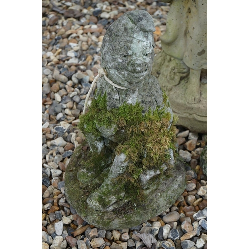 527 - Composite Garden Figurine 71cm high together with Two Garden Gnomes