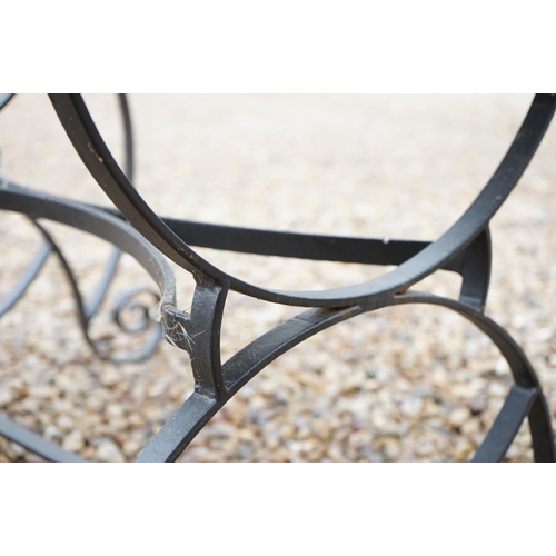 534 - Slate Top Garden Table with Wrought Iron Base, 91cm long x 59cm high