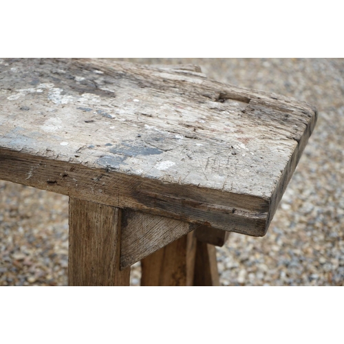 538 - Old Oak Workbench, 134cm long x 75cm high