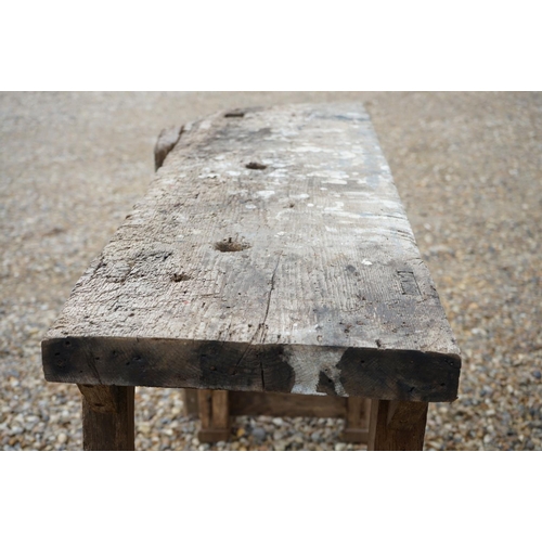 538 - Old Oak Workbench, 134cm long x 75cm high