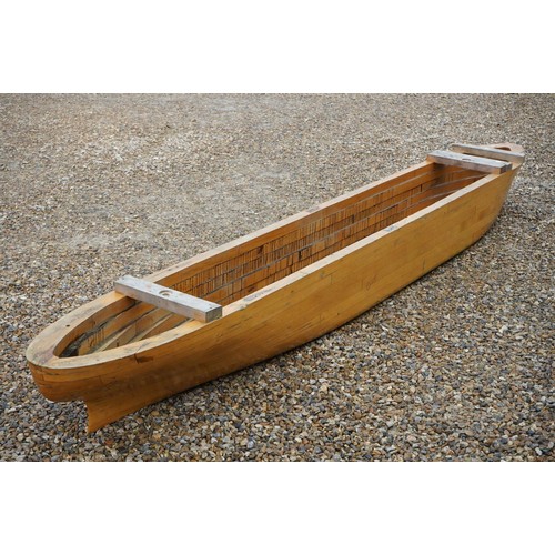 525 - Wooden Tester Boat Hull, 354cm long x 30cm high