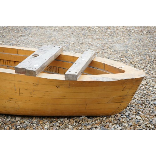 525 - Wooden Tester Boat Hull, 354cm long x 30cm high